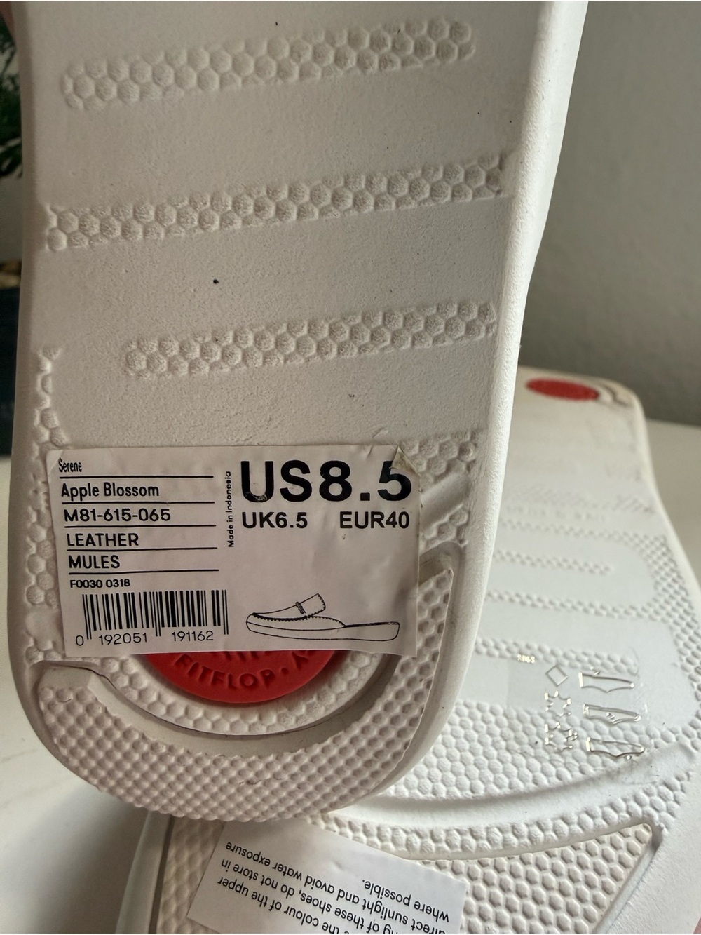 Fitflop serene mule size 8.5 Pink Leather Slip-On Mule with White Platform - Picture 8 of 8